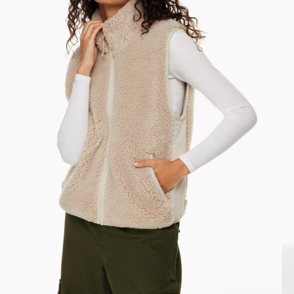 Tna Cody Massive Polar Vest , Size L, Cream Sherpa